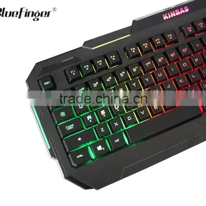 Factory Cheaper USB Wired Seven Color Backlit Gaming Keyboard thumbnail-4