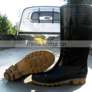 Black PVC Safety Boots Rain Boots Gumboots With Steel Toe Cap and Steel Plate Mid-sole thumbnail-3