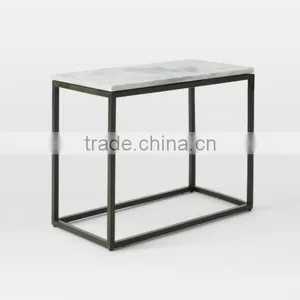 Hot Sale Modern Living Room Gold Wire Side Table With Marble thumbnail-5
