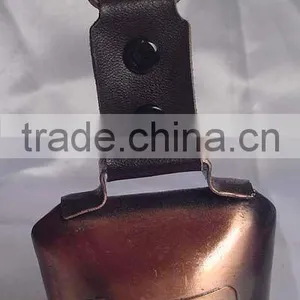 2.75" Antique Cow Bell With Strap Lanyard A2-179 With Embossed Cow on the Bell (A166) thumbnail-1