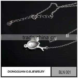 2016 Popular 925 Sterling Silver Rhodium Matte Necklace thumbnail-2
