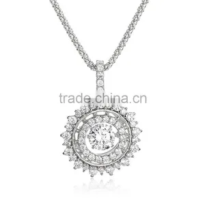 Sterling Silver Fancy Dancing Stone Pendant Necklace Designs For Girls thumbnail-2