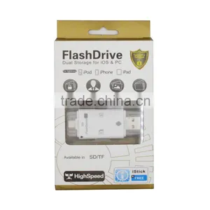 All in 1 USB 2.0 I-Flash Drive TF SD Memory Card Reader Speed Connect Mobile Phone and Computer Memory Stick Pro Duo Adapter thumbnail-5
