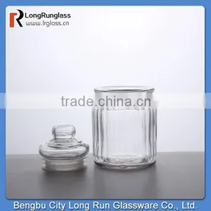 LongRun Wholesale Transparent Vertical Stripes Seal Glass Jar thumbnail-2