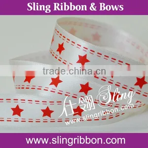 5/8 Inch Satin Ribbon With Stars thumbnail-1