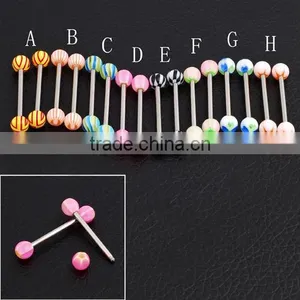 New Colorful Body Piercing Jewelry Tongue Ring(EBJ1119) thumbnail-1