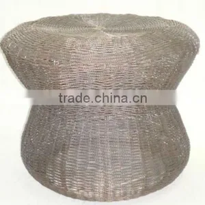 Hand Made Ottoman From Metal in Antique Finish thumbnail-1