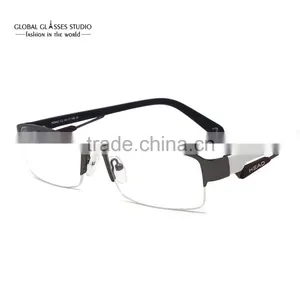 Designer Inspired Half Rim Fashion Grey & White Men Metal Cool Eyewear Optical Frames Glasses HD640 thumbnail-1