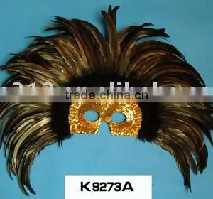 Yellow Sequin Feather Headgear thumbnail-1