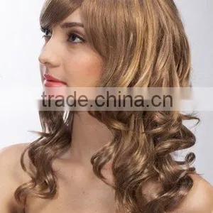 Custom Ladies New Hair Product, Long Curly Synthetic Lace Wigs Online thumbnail-1