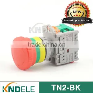 Red Mushroom NC+NO Latching Emergency Stop Push Button Switch 600V Ui TN2-BK thumbnail-1