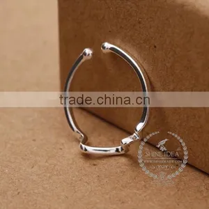 925 Sterling Solid Silver Heartbeat Curve Adjustable Ring Fashion Women Ring Jewelry Supplies 6260550 thumbnail-3