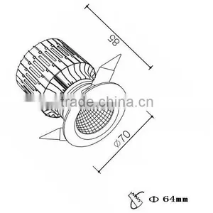 Anti-glare Design 10W 15W Recessed Cob Round Led Ceiling BW8208 thumbnail-2