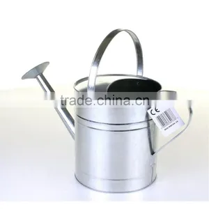 Metal Galvanised Steel Watering Can 9 Litre Garden Water Plants Green Cream Galvinised (Silver) thumbnail-1