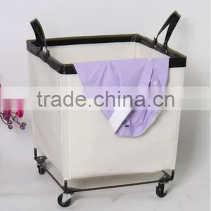 Home Useful Laundry Square Canvas Storage Bin With Wheels thumbnail-1