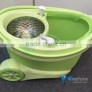 360 SPINNING ROTATING SPIN FLOOR MOP & BUCKET SET + 2 MICROFIBRE CLEANING HEADS thumbnail-2