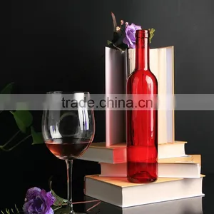 Factory Selling Welcome OEM Good Quality Red Glass Wine Bottles thumbnail-2