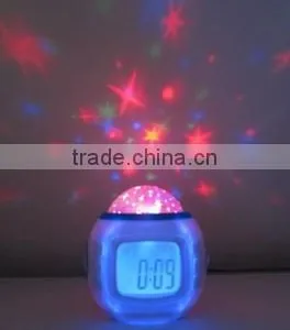 Music and Starry Sky Calendar/LED Light Clock/time Date Week and Thermometer Table Alarm thumbnail-4