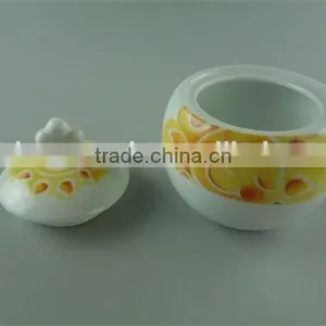 Stock Ceramic Sugar Pot With Lid and Beautiful Decal thumbnail-2