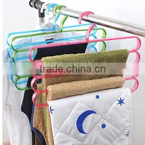 Fashion Colorful 4Layer Plastic Trousers Hanger Towel Hanger Clothes Hanger thumbnail-1
