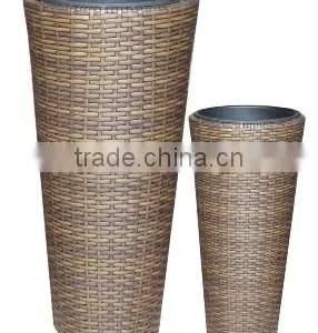 Outdoor Rattan Wicker Garden Flower Pots thumbnail-2