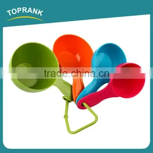 Toprank Custom 5 Pcs Mixing Color Plastic Measuring SpoonSet 1Cup 1/2Cup 1/3Cup 1/4Cup Food Measuring Spoons For Baking thumbnail-1