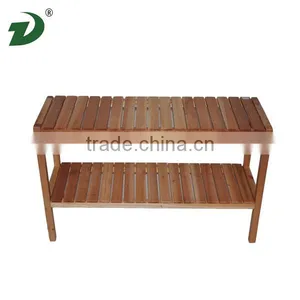 2 Tier Poplar Wood Shoe Rack thumbnail-2