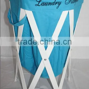 Fashion Blue Canvas Washing Laundry Storage Basket thumbnail-1
