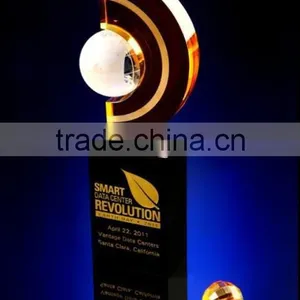 Optical Crystal Earth Award For Cooperate Gift Three Color Available thumbnail-3