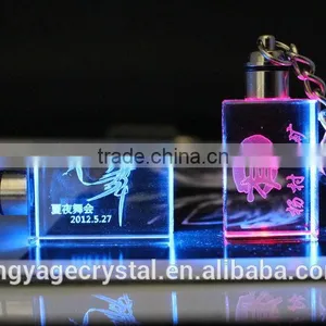 High Quality 3d Laser Crystal Kechain thumbnail-1