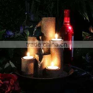 Tiered Column Tabletop Fountain With 3-Candles thumbnail-2