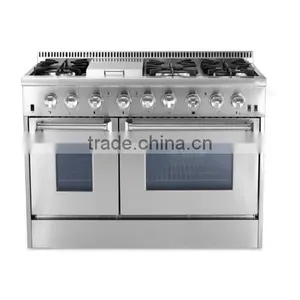 Heavy Duty Stainless Steel 48" Professional Gas Range CSA Certified Freestanding 6 Burner + Grill on Top(BG10-M516) thumbnail-2
