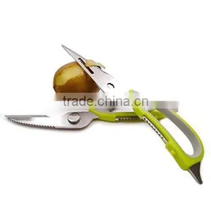 New Style Stainless Steel Soft Grip Handle Kitchen Multifunctional Shears Cabinet Meat Scissors thumbnail-4
