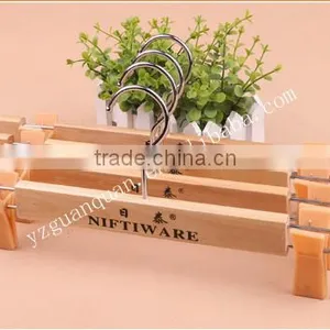 Trousers Hanger With Hooks Clamps for Plastic Pants Wooden Hanger thumbnail-1