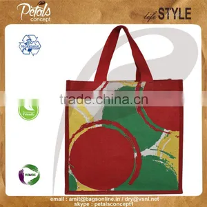 PP Laminated Jute Tote Bag With Web Handle & With Hanging Zip Pocket thumbnail-1
