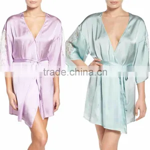Robes for Bridesmaids Robes Satin Cheap Silk Pajamas Sleepwear Pajamas Wholesale Custom Made in China thumbnail-1