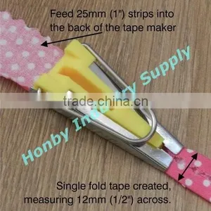 6mm 12mm 18mm 25mm Fabric Tape Piping Guide Quilting Bias Binding Maker thumbnail-3