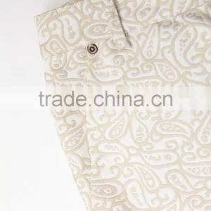 High Quality 100% Cotton Jacquard Fabric Womens New Fashion Trousers thumbnail-4