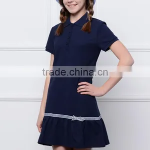 Children's College Skirt 2017 Summer School Girls Navy Style Short Sleeved Custom Dress thumbnail-6