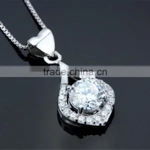 925 Sterling Silver Fashion Peach Heart Shape Pendant Necklace thumbnail-1