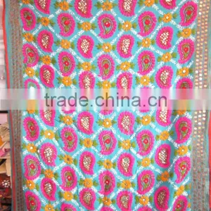 MULTICOLOR PHULKARI GEORGETTE DUPATTA SHAWL, Karachi Hand Embroidery thumbnail-1