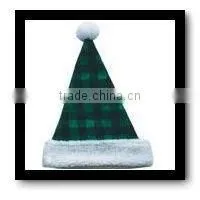 Green Color Funny Kids & Adult Christmas Hats With White Ball thumbnail-1