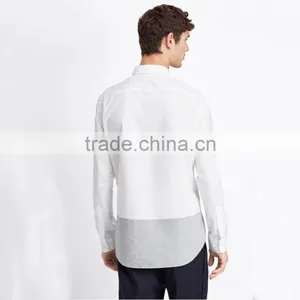 Hot Styles Contrast Colors Curve Bottom Fancy Dress Shirts for Men thumbnail-2