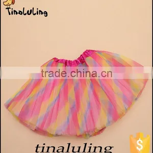 Latest Fashion Girls Rainbow Tulles Fabric Tutus Baby Tutu Girls Pettiskirt Tulle Skirt thumbnail-1