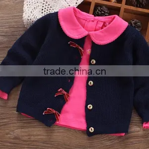 Crewneck Button-down Long Sleeve New Born Baby Cardigan Sweater thumbnail-2