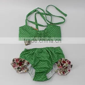 Greenery Baby Summer Seaside Floral Sling Bowknot Swimsuit for 2017 Cute Lovely Chic Wholesale thumbnail-4