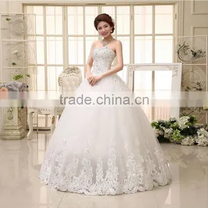 A Line Wedding Dresses Off Shoulder Pleated Lace Vintage Dress thumbnail-3