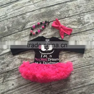 Girls Halloween Tutu Romper Girls Infant Toddler Girls Outfits Girls Party Romper With Necklace and Headband thumbnail-1