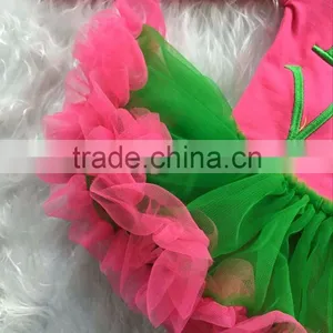 2016 New St.Patrick Day Baby Girls Infant Romper Hot Pink Green Ruffle Romper Kids Wear Hot Sell With Matching Headband Sets thumbnail-3