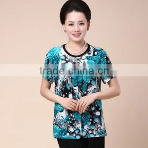 New 2017 Summer t Shirts Nice Flower Printing t Shirt Women Tops Plus Size Clothing thumbnail-6